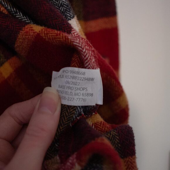 Natural Reflections L Red Maroon Plaid Flannel Button Top Fall Cabincore Cotton - Picture 7 of 7